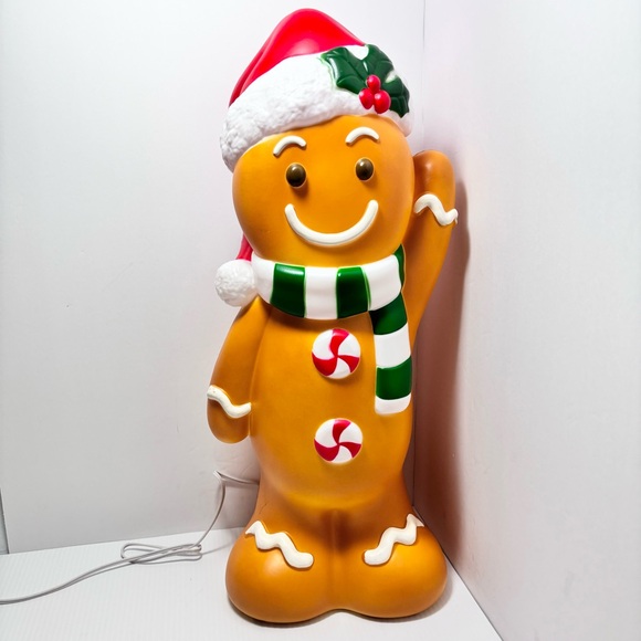 Gingerbread Man Blow Mold 24 Light Up Christmas Decoration NEW
